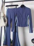 Striped Flared Yoga Set for Women