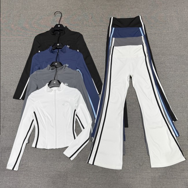 Striped Flared Yoga Set for Women