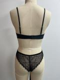 Color-Block Lace Trim Ultra-Thin Sexy Lingerie Set