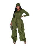 Slim Fit Top & Wide Leg Lace Panel Pants Set