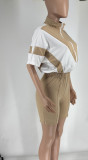 Casual Batwing Sleeve Sports Set: Short Sleeve Top & Shorts