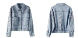 Fashionable Sequined Denim Jacket for Women