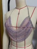 Multi-Layer Beaded Bra Jewelry and Colorful Body Chain Waist Set