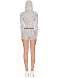 Snake Print, Polka Dot & Leopard Print Long Sleeve Shorts Set