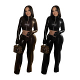 Snake Skin Pattern PU Casual Stretch Gloves Set