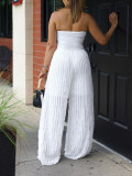 High-Waisted Sexy Strapless Sleeveless Wide-Leg Casual Vacation Jumpsuit