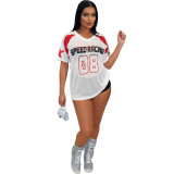 Comfortable Mesh Loose-Fit Casual T-Shirt Short Sleeve Top