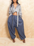 Trendy Loose Casual Tapered Cuffed Pants
