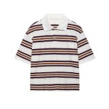 Chic Striped Color-Block T-Shirt for Women