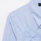 Elastic Pleated Chiffon Shirt