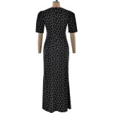 Chic Polka Dot Long Dress