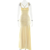 Elegant Low-Cut Spaghetti Strap Dress