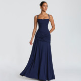 Elegant Low-Cut Spaghetti Strap Dress