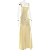 Elegant Low-Cut Spaghetti Strap Dress