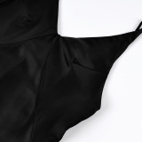 V-Neck Lace Panel Cami Dress