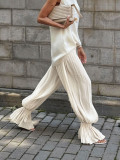 French Style Bubble Hem Jogger Pants