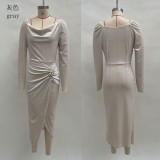 Ruched Velvet Bodycon Maxi Dress with Side Slit