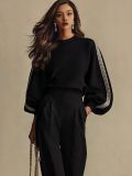 Round Neck Pullover Long Sleeve Women's Sweatshirt Set