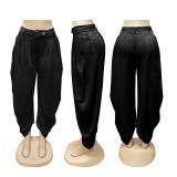 Urban Chic Solid Color Sexy Pleated Harem Pants