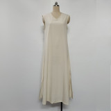 Sleeveless V-Neck Side Slit Maxi Dress