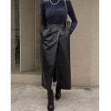 High-Waisted PU Leather Skirt for Women