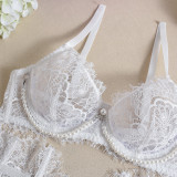 Handcrafted Pearl Bra Set with Detachable Fishbone Waist