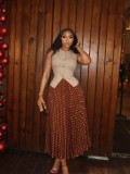 Elegant Sleeveless Vest & Pleated Skirt Set