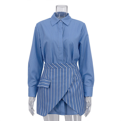 Stylish Striped Two-Piece Skirt Set for Women