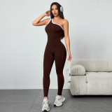 Seamless Cross-Strap Colorblock Yoga Jumpsuit