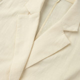Elegant Cotton Sleeveless Collared Shirt Dress with Waist Tie