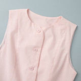 Sweet Cotton Vest & Bubble Skirt Two-Piece Summer Set