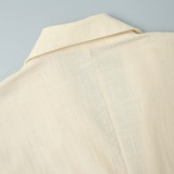 Elegant Cotton Sleeveless Collared Shirt Dress with Waist Tie
