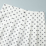 Polka Dot Halter Neck Tank Top + Wide-Leg Pants Set