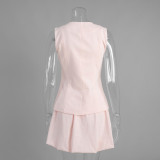 Sweet Cotton Vest & Bubble Skirt Two-Piece Summer Set