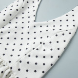 Polka Dot Halter Neck Tank Top + Wide-Leg Pants Set