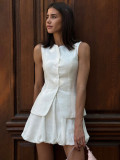 Sweet Cotton Vest & Bubble Skirt Two-Piece Summer Set