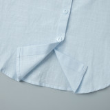 Elegant Ribbon-Tie Cotton Cardigan Shir