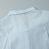 Elegant Ribbon-Tie Cotton Cardigan Shir