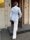 Elegant Ribbon-Tie Cotton Cardigan Shir