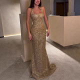 Sparkling Halter Neck Sequin Dress