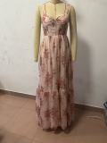 Floral Print Spaghetti Strap Maxi Dress