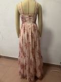 Floral Print Spaghetti Strap Maxi Dress