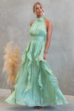 Lace-Up Ruffled Dress