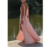 Sexy Backless Spaghetti Strap Slit Maxi Dress