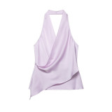 Elegant Satin Halterneck Top