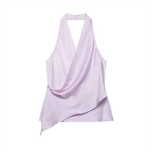 Elegant Satin Halterneck Top