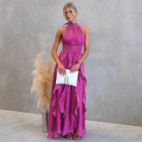 Lace-Up Ruffled Dress