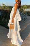Layered Satin Spaghetti Strap Dress