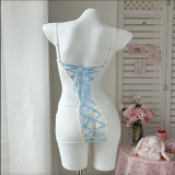 Lace Sexy Suspender Hollow-Out Nightdress Uniform Lingerie Set