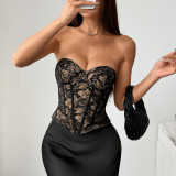 Strapless Waist-Cinching Backless Top